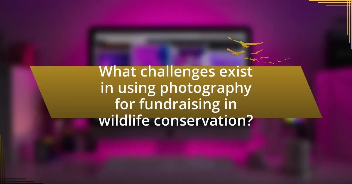 What challenges exist in using photography for fundraising in wildlife conservation?
