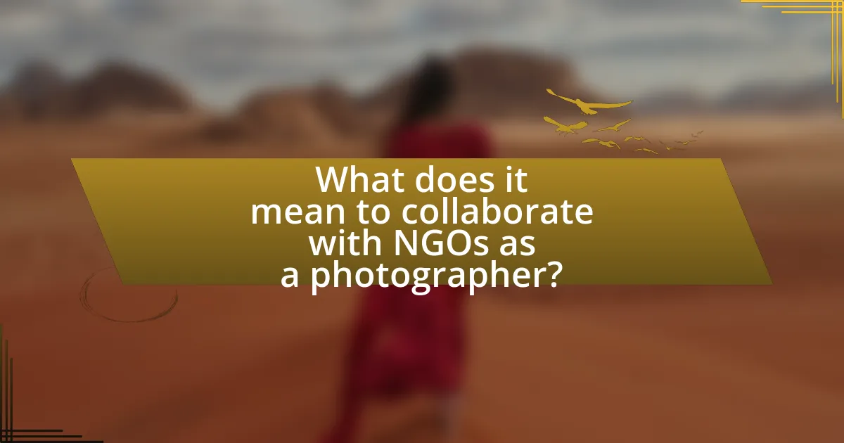 What does it mean to collaborate with NGOs as a photographer?
